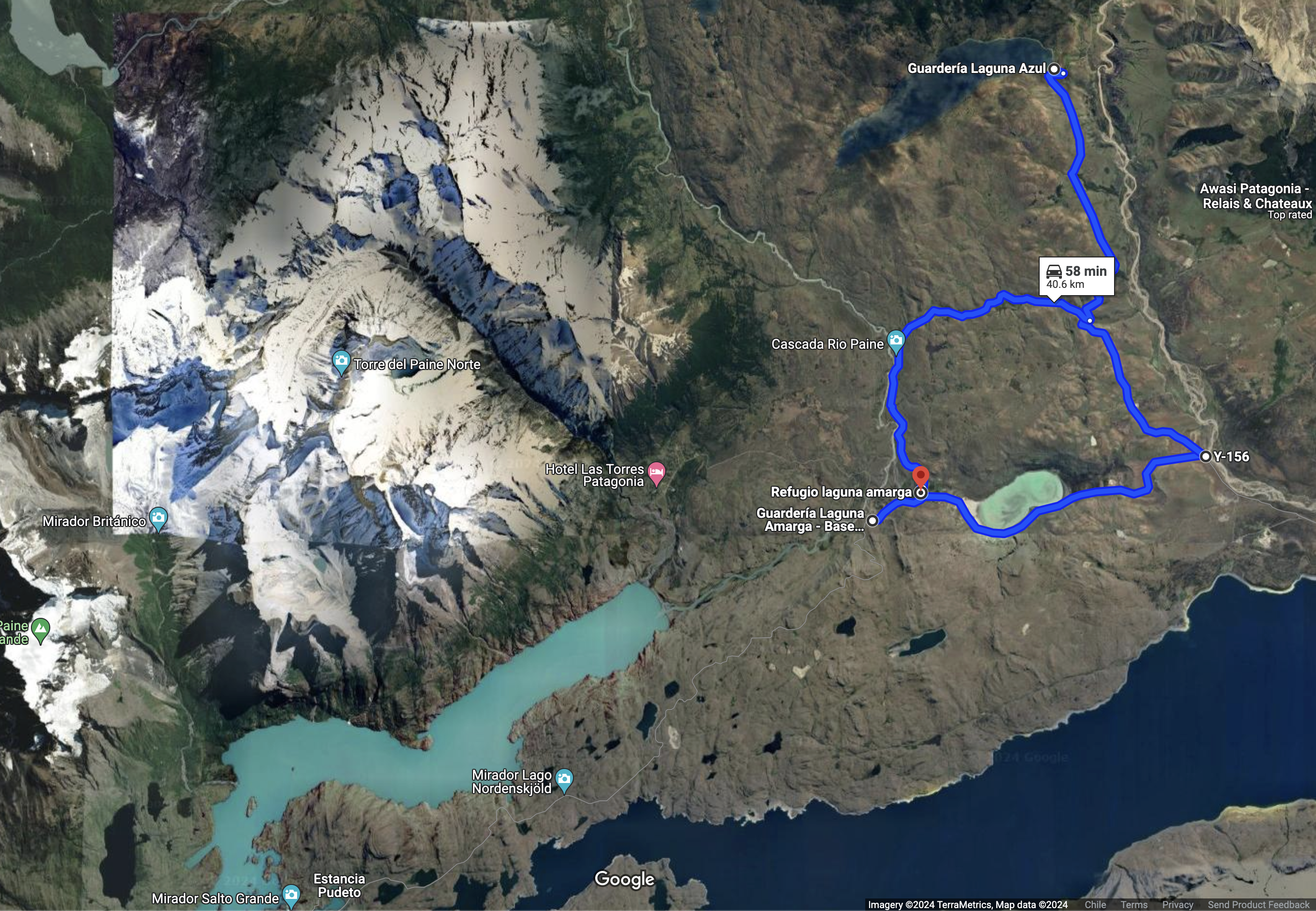 Torres Del Paine Puma Location Map